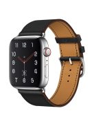 Genuine Leather Watch Band for Apple Watch Series 10 42mm / 9 8 7 41mm / SE (2023) SE (2022) SE 6 5 4 40mm / 3 2 1 38mm - Black