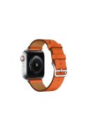 Genuine Leather Watch Band for Apple Watch Series 10 42mm / 9 8 7 41mm / SE (2023) SE (2022) SE 6 5 4 40mm / 3 2 1 38mm - Orange