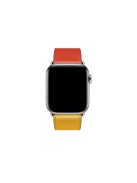 Genuine Leather Watch Band for Apple Watch Series 10 42mm / 9 8 7 41mm / SE (2023) SE (2022) SE 6 5 4 40mm / 3 2 1 38mm - Red / Yellow