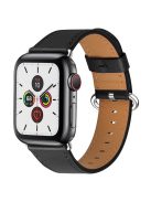 Genuine Leather Watch Band for Apple Watch Series 8 45mm / Ultra 49mm / Ultra 2 49mm / Series 9 45mm / SE (2023) 44mm / 7 45mm / Series 6 / SE / SE / SE (2022) 44m / 5 / 4 44mm / Series 1 / 2 / 3 Watch 42mm - Black