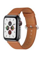 Genuine Leather Watch Band for Apple Watch Series 8 45mm / Ultra 49mm / Ultra 2 49mm / Series 9 45mm / SE (2023) 44mm / 7 45mm / Series 6 / SE / SE / SE (2022) 44m / 5 / 4 44mm / Series 1 / 2 / 3 Watch 42mm - Brown