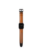 Genuine Leather Watch Band for Apple Watch Ultra 49mm / Ultra 2 49mm / Series 9 45mm / SE (2023) 44mm / Series 8 / 7 45mm / Series 6 / SE / SE (2022) 44m / 5 / 4 44mm / Series 1 / 2 / 3 42mm - Brown