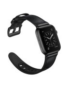 Genuine Leather Watch Band Replacement for Apple Watch Series 10 42mm / 9 8 7 41mm / 6 5 4 SE SE (2022) SE (2023) 40mm / 3 2 1 38mm - Black