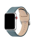 Genuine Leather Watch Band Replacement for Apple Watch Series 10 42mm / 9 8 7 41mm / 6 5 4 SE SE (2022) SE (2023) 40mm / 3 2 1 38mm - Blue