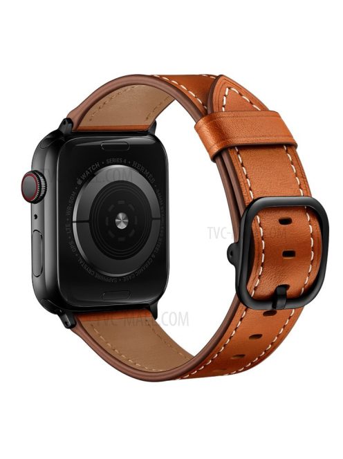 Genuine Leather Watch Band Replacement for Apple Watch Series 10 42mm / 9 8 7 41mm / 6 5 4 SE SE (2022) SE (2023) 40mm / 3 2 1 38mm - Light Brown