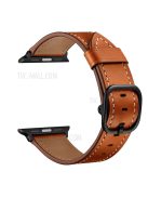 Genuine Leather Watch Band Replacement for Apple Watch Series 10 42mm / 9 8 7 41mm / 6 5 4 SE SE (2022) SE (2023) 40mm / 3 2 1 38mm - Light Brown