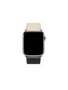 Genuine Leather Watch Strap for Apple Watch Series 10 42mm / 9 8 7 41mm / SE (2023) SE (2022) SE 6 5 4 40mm / 3 2 1 38mm - White / Dark Blue