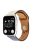 Genuine Leather Watch Strap Smart Watch Band Watchband with Rivet Fastener for Apple Watch Series 10 46mm / Ultra 2 Ultra 49mm / 9 8 7 45mm / SE (2023) SE (2022) SE 6 5 4 44mm / 3 2 1 42mm -Beige