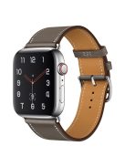 Genuine Leather Watch Wrist Band for Apple Watch Series 10 46mm / Ultra 2 Ultra 49mm / 9 8 7 45mm / SE (2023) SE (2022) SE 6 5 4 44mm / 3 2 1 42mm - Grey