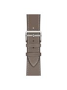 Genuine Leather Watch Wrist Band for Apple Watch Series 10 46mm / Ultra 2 Ultra 49mm / 9 8 7 45mm / SE (2023) SE (2022) SE 6 5 4 44mm / 3 2 1 42mm - Grey