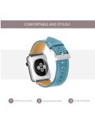 Genuine Leather Watch Wrist Bracelet for Apple Watch Series 10 46mm / Ultra 2 Ultra 49mm / 9 8 7 45mm / SE (2023) SE (2022) SE 6 5 4 44mm / 3 2 1 42mm - Dark Blue