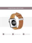 Genuine Leather Watch Wrist Bracelet for Apple Watch Series 10 46mm / Ultra 2 Ultra 49mm / 9 8 7 45mm / SE (2023) SE (2022) SE 6 5 4 44mm / 3 2 1 42mm - Dark Brown