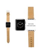 Genuine Leather Watch Wrist Bracelet for Apple Watch Series 10 46mm / Ultra 2 Ultra 49mm / 9 8 7 45mm / SE (2023) SE (2022) SE 6 5 4 44mm / 3 2 1 42mm - Light Brown