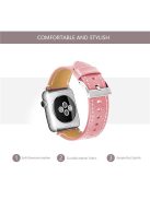 Genuine Leather Watch Wrist Bracelet for Apple Watch Series 10 46mm / Ultra 2 Ultra 49mm / 9 8 7 45mm / SE (2023) SE (2022) SE 6 5 4 44mm / 3 2 1 42mm - Pink