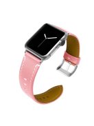 Genuine Leather Watch Wrist Bracelet for Apple Watch Series 10 46mm / Ultra 2 Ultra 49mm / 9 8 7 45mm / SE (2023) SE (2022) SE 6 5 4 44mm / 3 2 1 42mm - Pink