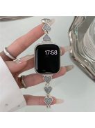 Glitter Heart Watch Strap for Apple Watch Series 10 42mm / 9 8 7 41mm / 6 5 4 SE (2022) SE (2023) SE 40mm / 3 2 1 38mm Zinc Alloy Band - Starlight