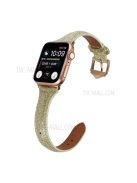 Glitter Powder Decor PU Leather Watch Strap for Apple Watch Series 10 42mm / 9 8 7 41mm / 6 5 4 SE SE (2022) SE (2023) 40mm / 3 2 1 38mm - Gold