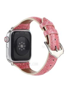   Glitter Powder Decor PU Leather Watch Strap for Apple Watch Series 10 42mm / 9 8 7 41mm / 6 5 4 SE SE (2022) SE (2023) 40mm / 3 2 1 38mm - Pink