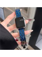 Glitter Watch Band for Apple Watch Series 10 42mm / 9 8 7 41mm / SE (2023) SE (2022) SE 6 5 4 40mm / 3 2 1 38mm - Black+Blue Rhombus