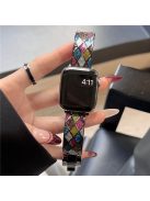 Glitter Watch Band for Apple Watch Series 10 42mm / 9 8 7 41mm / SE (2023) SE (2022) SE 6 5 4 40mm / 3 2 1 38mm - Black+Colored Rhombus