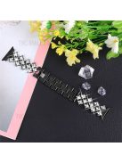 Glittery Rhinestones Decor Stainless Steel Replacement Watch Band Wrist Strap for Apple Watch Series 10 46mm / Ultra 2 Ultra 49mm / 9 8 7 45mm / SE (2023) SE (2022) SE 6 5 4 44mm / 3 2 1 42mm - Black