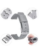 Grids Texture Nylon Strap for Apple Watch 10 46mm / Ultra 2 / Ultra 49mm / 9 8 7 45mm / SE (2023) SE (2022) SE 6 5 4 44mm / 3 2 1 42mm Wrist Band - Black