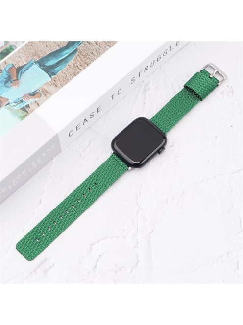 Grids Texture Nylon Strap for Apple Watch 10 46mm / Ultra 2 / Ultra 49mm / 9 8 7 45mm / SE (2023) SE (2022) SE 6 5 4 44mm / 3 2 1 42mm Wrist Band - Dark Green