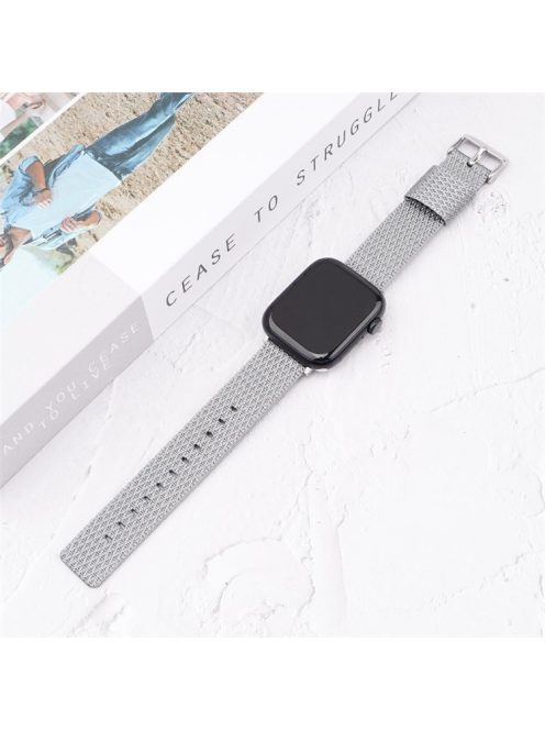 Grids Texture Nylon Strap for Apple Watch 10 46mm / Ultra 2 / Ultra 49mm / 9 8 7 45mm / SE (2023) SE (2022) SE 6 5 4 44mm / 3 2 1 42mm Wrist Band - Grey