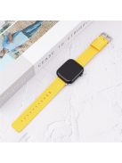 Grids Texture Nylon Strap for Apple Watch 10 46mm / Ultra 2 / Ultra 49mm / 9 8 7 45mm / SE (2023) SE (2022) SE 6 5 4 44mm / 3 2 1 42mm Wrist Band - Yellow