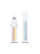 Holes Design Rainbow Silicone Watch Band for Apple Watch Series 10 42mm / 9 8 7 41mm / SE (2023) SE (2022) SE 6 5 4 40mm / 3 2 1 38mm