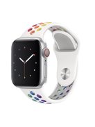 Holes Design Rainbow Silicone Watch Band for Apple Watch Series 10 42mm / 9 8 7 41mm / SE (2023) SE (2022) SE 6 5 4 40mm / 3 2 1 38mm