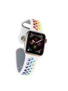 Holes Design Rainbow Silicone Watch Band for Apple Watch Series 10 42mm / 9 8 7 41mm / SE (2023) SE (2022) SE 6 5 4 40mm / 3 2 1 38mm