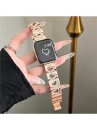 Hollow Heart Metal Strap for Apple Watch Series 10 42mm  /  9 8 7 41mm  /  SE (2023) SE (2022) SE 6 5 4 40mm  /  3 2 1 38mm - Rose Gold