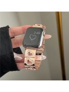 Hollow Heart Metal Strap for Apple Watch Series 10 42mm  /  9 8 7 41mm  /  SE (2023) SE (2022) SE 6 5 4 40mm  /  3 2 1 38mm - Rose Gold