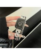 Hollow Heart Metal Strap for Apple Watch Series 10 42mm  /  9 8 7 41mm  /  SE (2023) SE (2022) SE 6 5 4 40mm  /  3 2 1 38mm - Silver