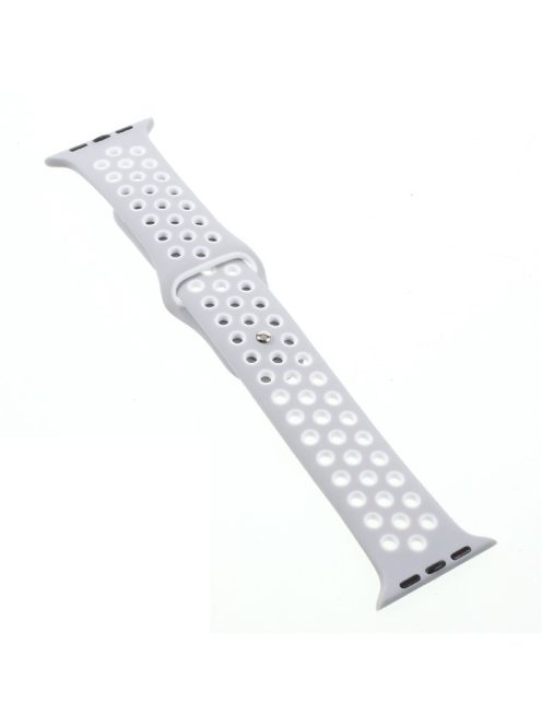 Hollowing Silicone Watchband Wrist Strap for Apple Watch Series 10 46mm / Ultra 2 Ultra 49mm / 9 8 7 45mm / SE (2023) SE (2022) SE 6 5 4 44mm / 3 2 1 42mm - Grey