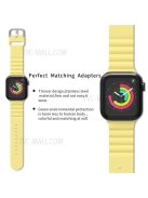 Horizontal Stripes Watch Band Silicone Adjustable Wrist Strap Replacement for Apple Watch Series 10 42mm / 9 8 7 41mm / 6 5 4 SE SE (2022) SE (2023) 40mm / 3 2 1 38mm - Yellow