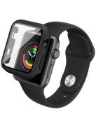 IMAK 20mm Sport Silicone Band + PC Protective Case with Tempered Glass Screen Protector for Apple Watch Series 3/2/1 42mm - Black