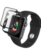 IMAK 20mm Sport Silicone Band + PC Protective Case with Tempered Glass Screen Protector for Apple Watch Series 3/2/1 42mm - Black