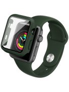 IMAK 20mm Sport Silicone Band + PC Protective Case with Tempered Glass Screen Protector for Apple Watch Series 3/2/1 42mm - Dark Green