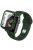 IMAK 20mm Sport Silicone Band + PC Protective Case with Tempered Glass Screen Protector for Apple Watch Series 3/2/1 42mm - Dark Green