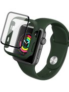 IMAK 20mm Sport Silicone Band + PC Protective Case with Tempered Glass Screen Protector for Apple Watch Series 3/2/1 42mm - Dark Green