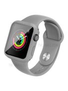 IMAK 20mm Sport Silicone Band + PC Protective Case with Tempered Glass Screen Protector for Apple Watch Series 3/2/1 42mm - Grey