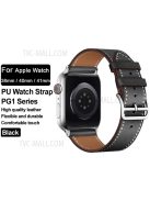 IMAK PG1 Series PU Leather Smart Watch Strap Wrist Band for Apple Watch Series 10 42mm / 9 8 7 41mm / 6 5 4 SE SE (2022) SE (2023) 40mm / 3 2 1 38mm - Black