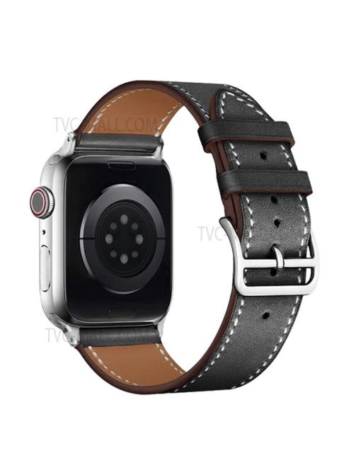 IMAK PG1 Series PU Leather Watchband Adjustable Watch Strap for Apple Watch Series 10 46mm / Ultra 2 Ultra 49mm / 9 8 7 45mm / SE (2023) SE (2022) SE 6 5 4 44mm / 3 2 1 42mm - Black