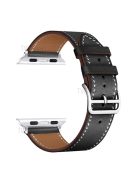 IMAK PG1 Series PU Leather Watchband Adjustable Watch Strap for Apple Watch Series 10 46mm / Ultra 2 Ultra 49mm / 9 8 7 45mm / SE (2023) SE (2022) SE 6 5 4 44mm / 3 2 1 42mm - Black