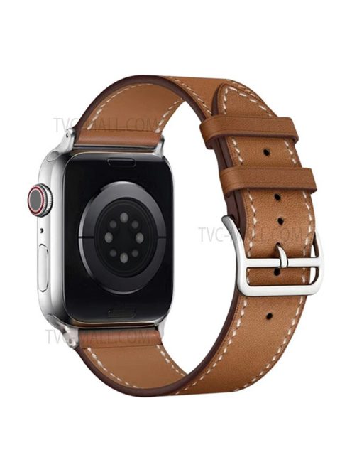 IMAK PG1 Series PU Leather Watchband Adjustable Watch Strap for Apple Watch Series 10 46mm / Ultra 2 Ultra 49mm / 9 8 7 45mm / SE (2023) SE (2022) SE 6 5 4 44mm / 3 2 1 42mm - Brown