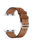 IMAK PG1 Series PU Leather Watchband Adjustable Watch Strap for Apple Watch Series 10 46mm / Ultra 2 Ultra 49mm / 9 8 7 45mm / SE (2023) SE (2022) SE 6 5 4 44mm / 3 2 1 42mm - Brown