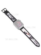 Ink Painting Pattern Genuine Leather Wrist Strap Adjustable Watch Band for Apple Watch Series 10 42mm / 9 8 7 41mm / 6 5 4 SE SE (2022) SE (2023) 40mm / 3 2 1 38mm - Black