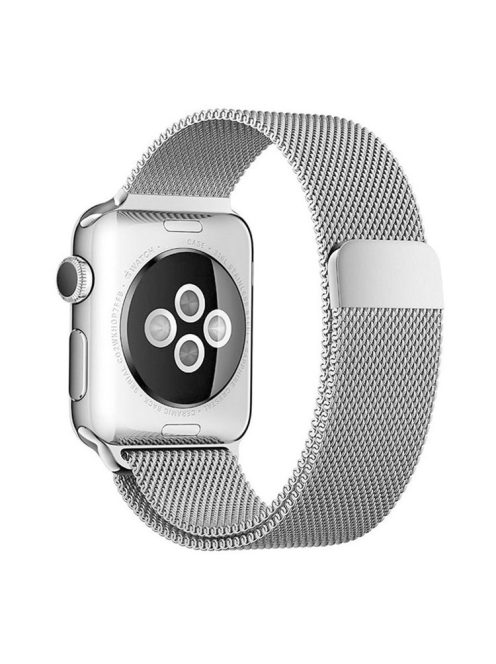 JLT Adjustable Milanese Stainless Steel Watch Band Strap Replacement for Apple Watch Ultra 49mm / Ultra 2 49mm / Series 9 45mm / SE (2023) 44mm / Series 8 / 7 45mm / Series 6 / 5 / 4 / SE / SE (2022) 44m / Series 3 / 2 / 1 42mm - Silver